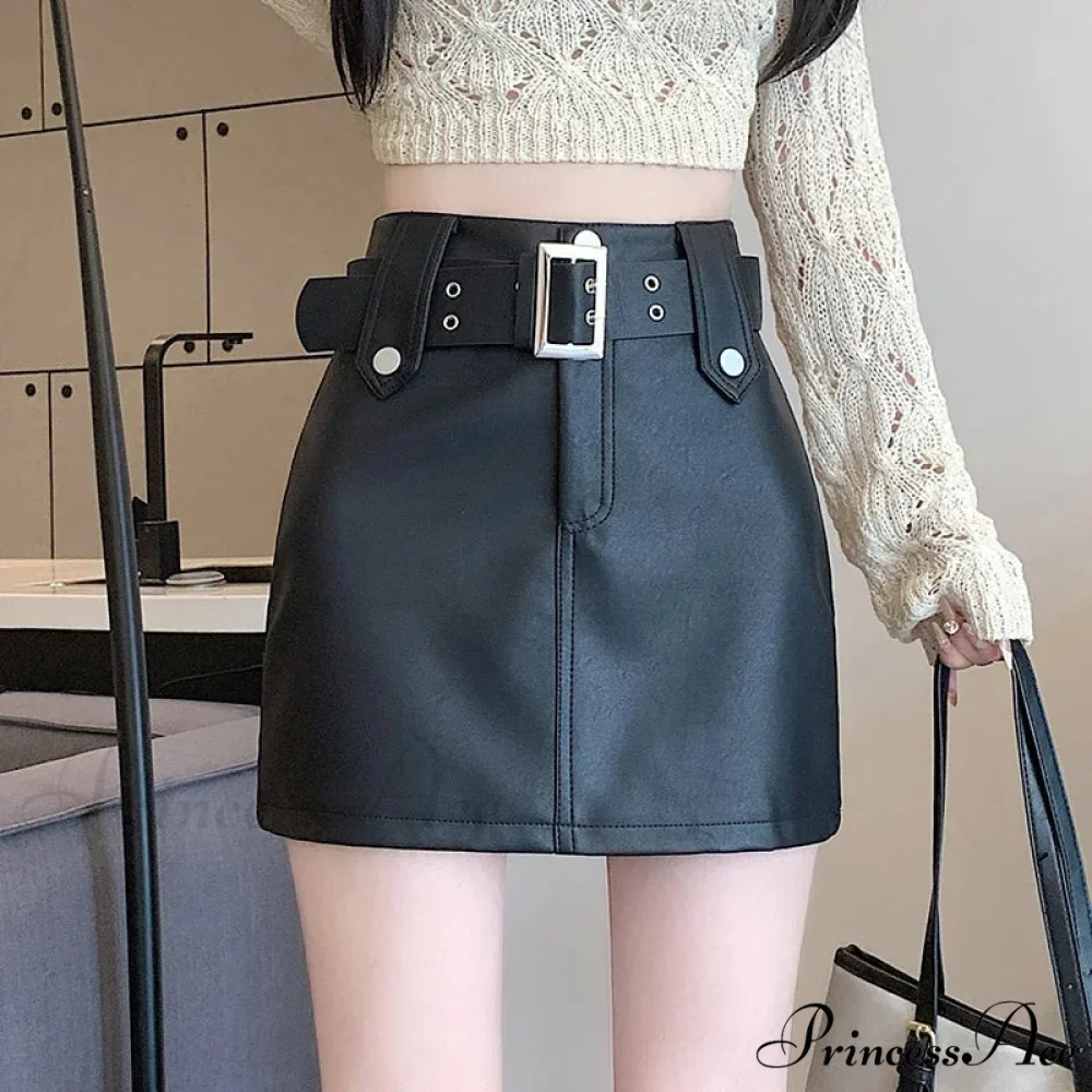 Skin Tall Waist Dark Skirt - Image 7