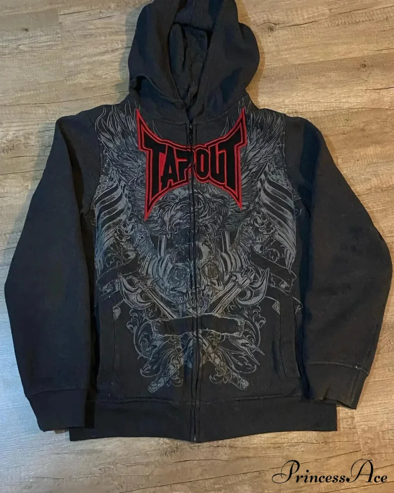 Skull Vintage Zipper Hoodie - Image 8