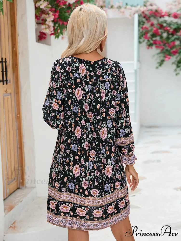 Sleeve Floral Bohemian Dress - Image 4