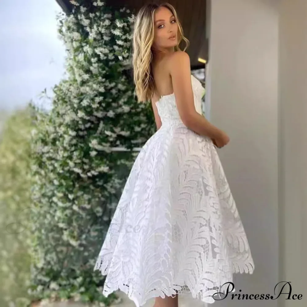 Sleeveless A-Line Lace Evening Wedding Gown - Image 2