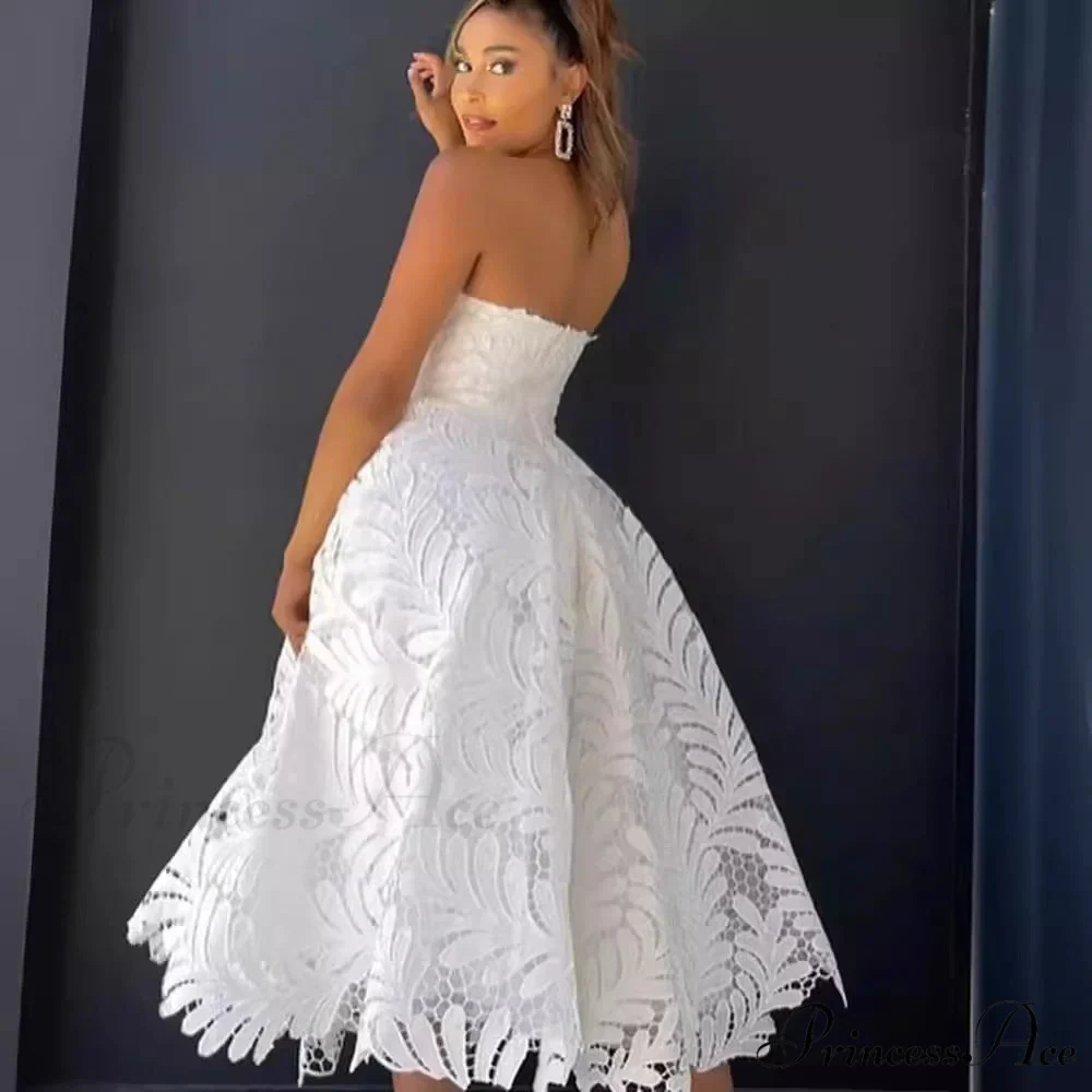 Sleeveless A-Line Lace Evening Wedding Gown - Image 3