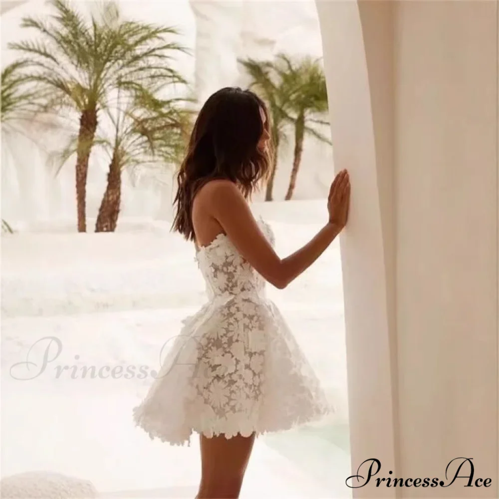 Sleeveless Brief Cocktail Wedding Gown - Image 3