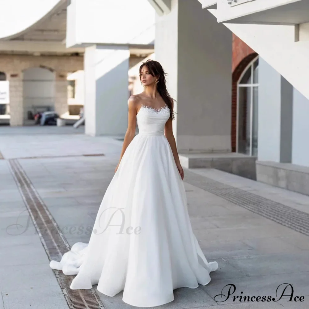 Sleeveless Charming Lace Extended Trail Bridal Gown - Image 4