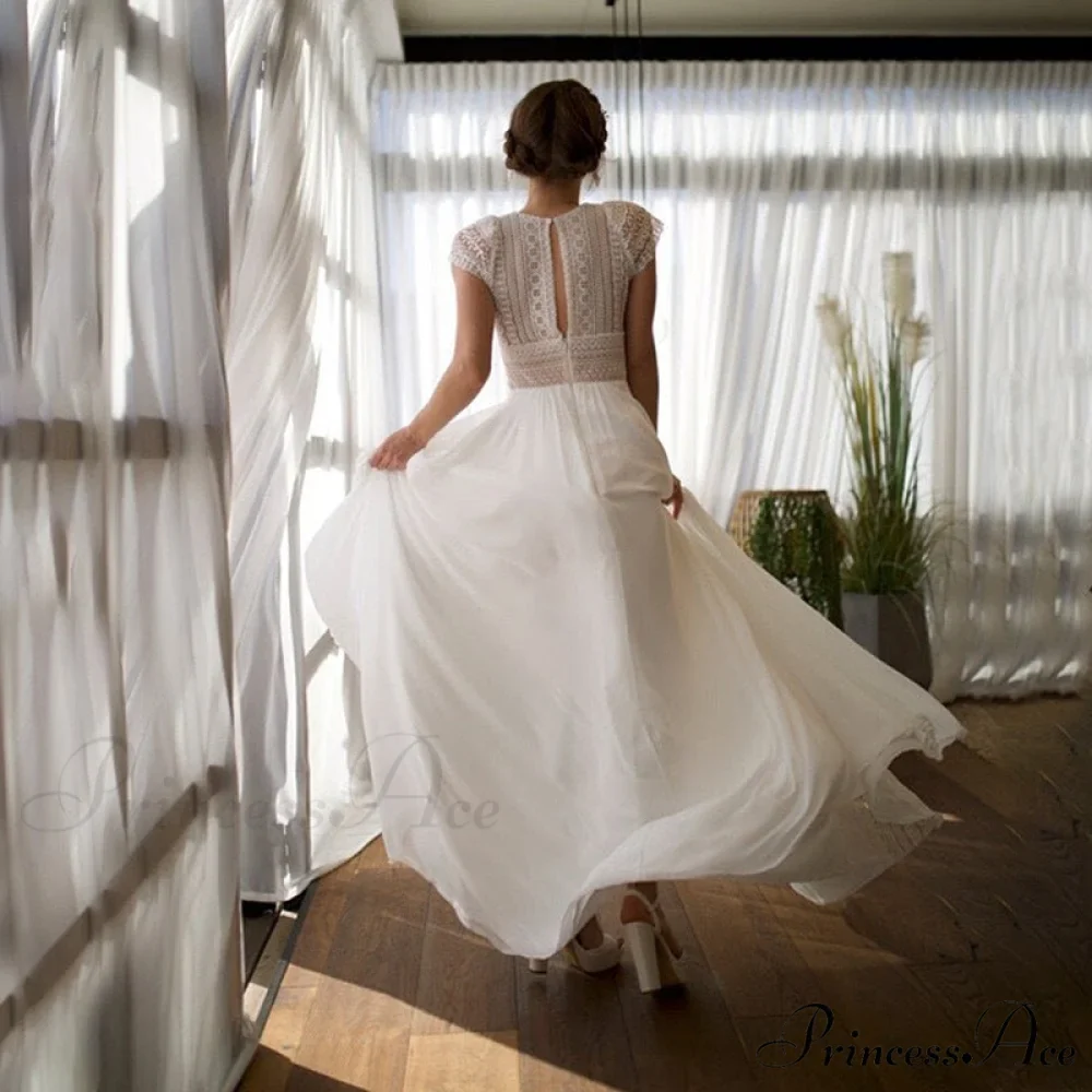 Sleeveless Flared Chiffon Bridal Gown - Image 2