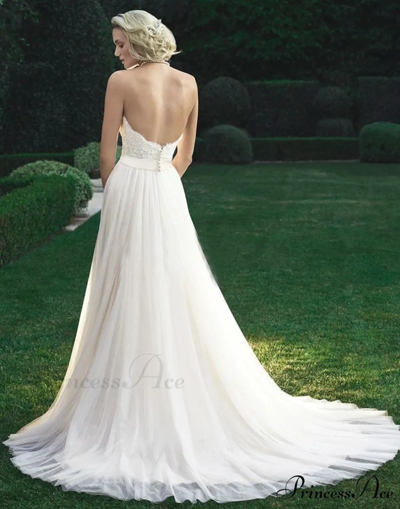 Sleeveless Flared Tulle Bridal Gown - Image 2