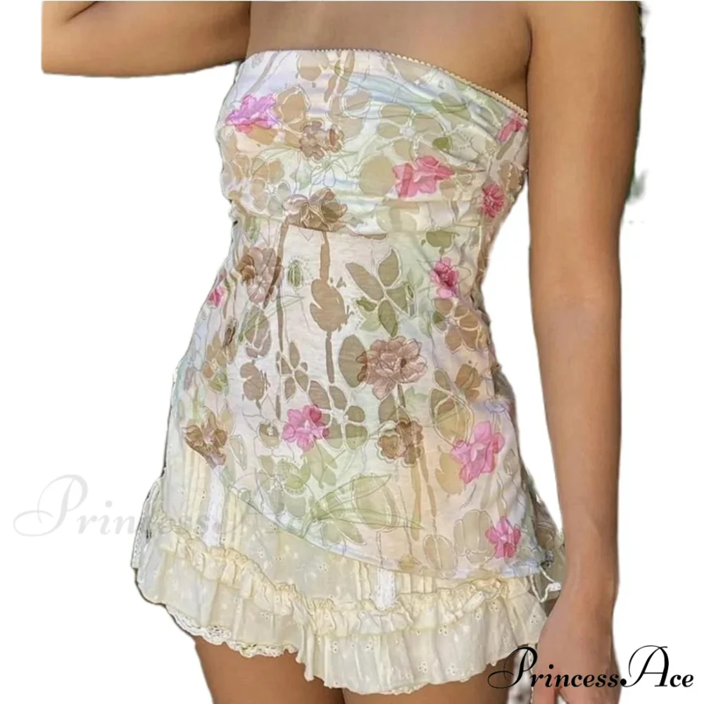 Sleeveless Floral Pattern Cropped Top - Image 5