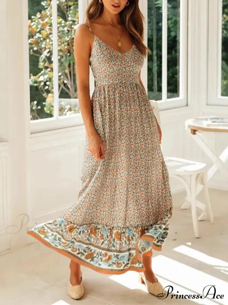 Sleeveless Holiday Summer Long Beach Boho Dress - Image 3