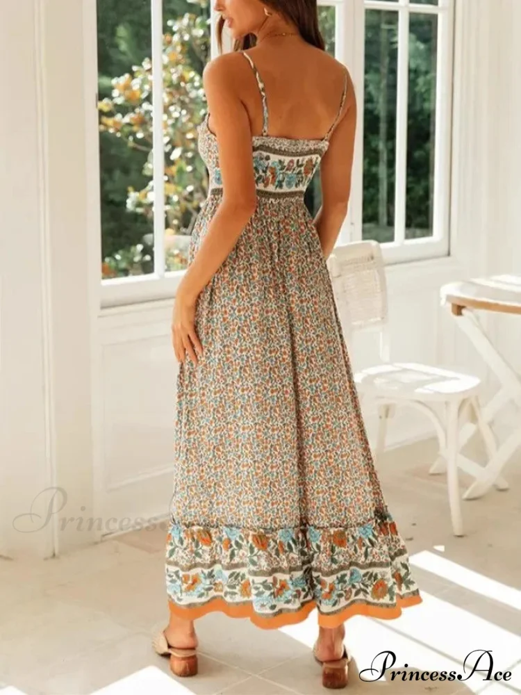 Sleeveless Holiday Summer Long Beach Boho Dress - Image 4