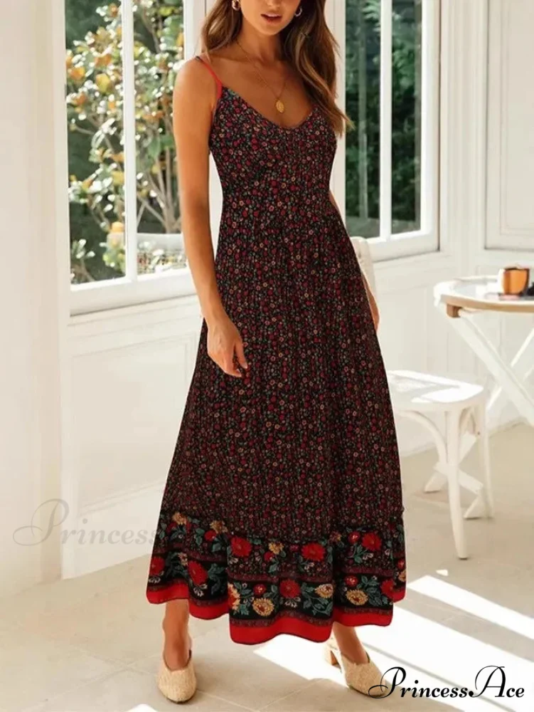 Sleeveless Holiday Summer Long Beach Boho Dress - Image 5