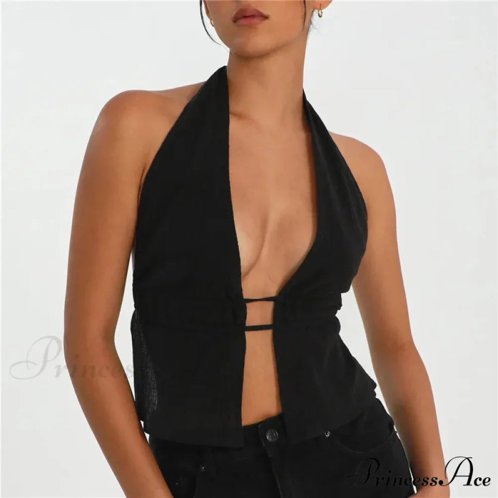 Sleeveless Knot Front Crop Top - Image 3
