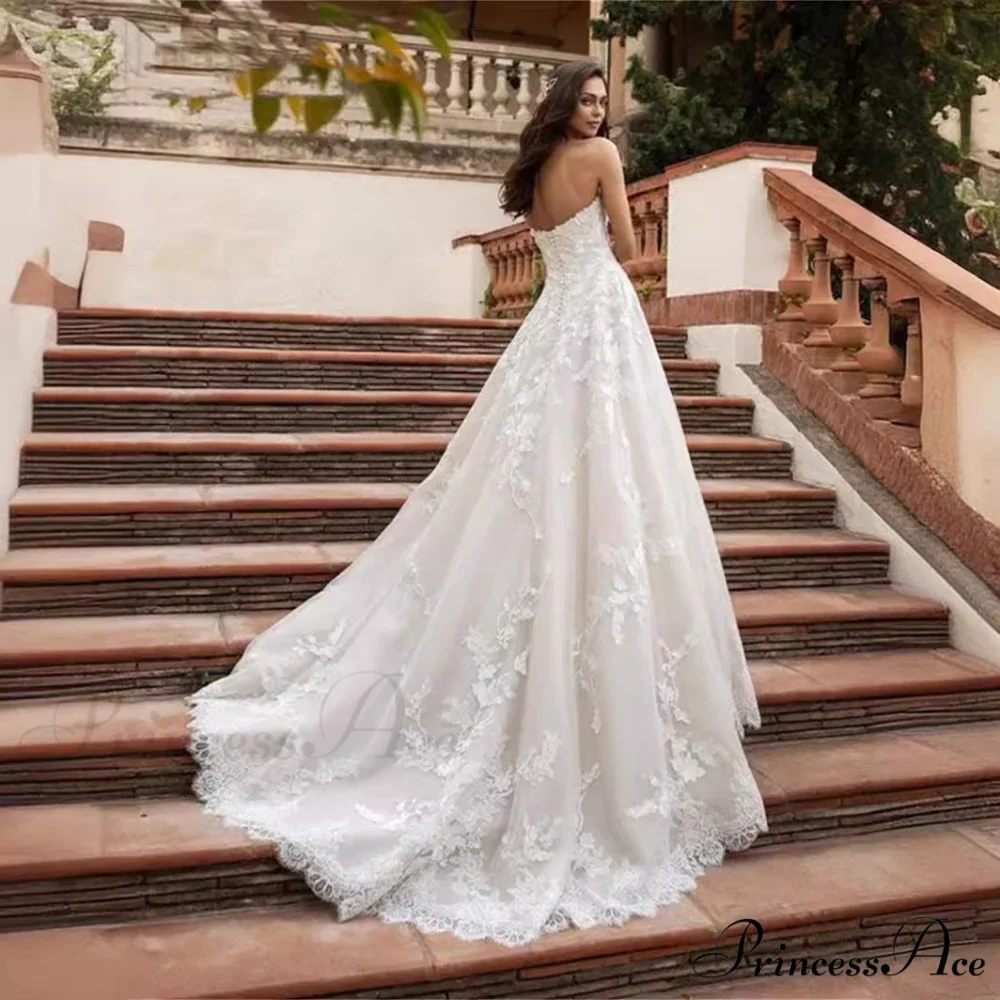 Sleeveless Lace Ball Gown Wedding Dress - Image 6