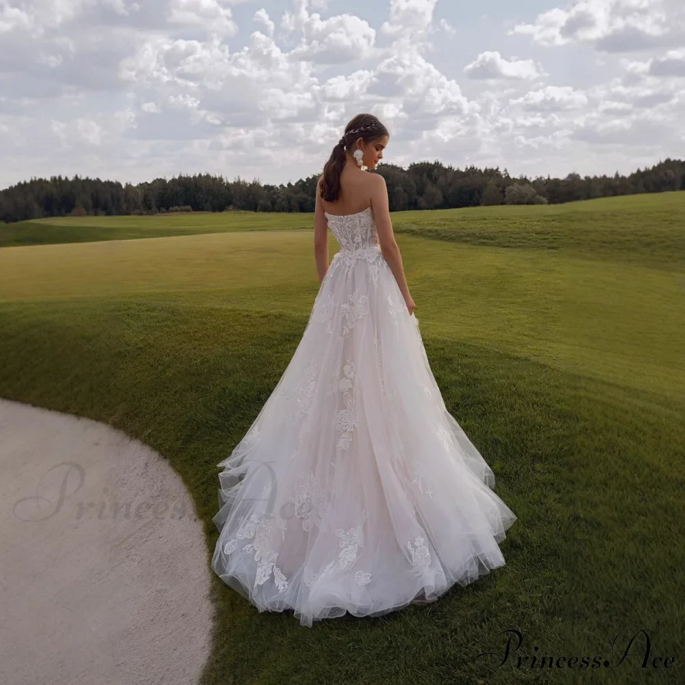 Sleeveless Lace Ball Gown Wedding Dress - Image 2