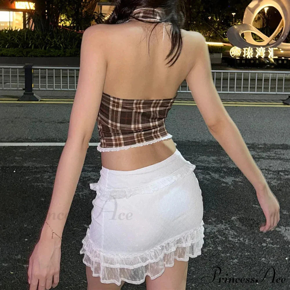 Sleeveless Lace Mesh Flirtatious Korean Aesthetic Tank - Image 5