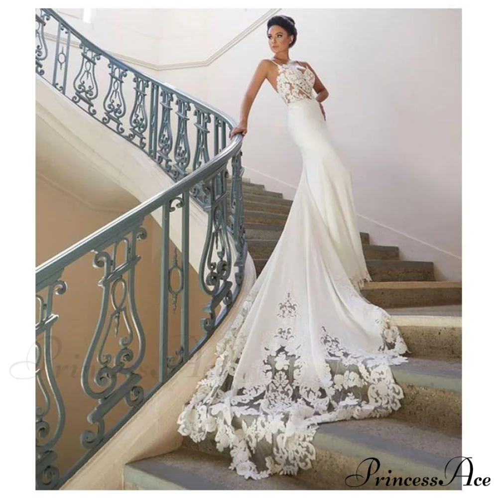 Sleeveless Plunging Neckline Extended Tail Bridal Gown - Image 2