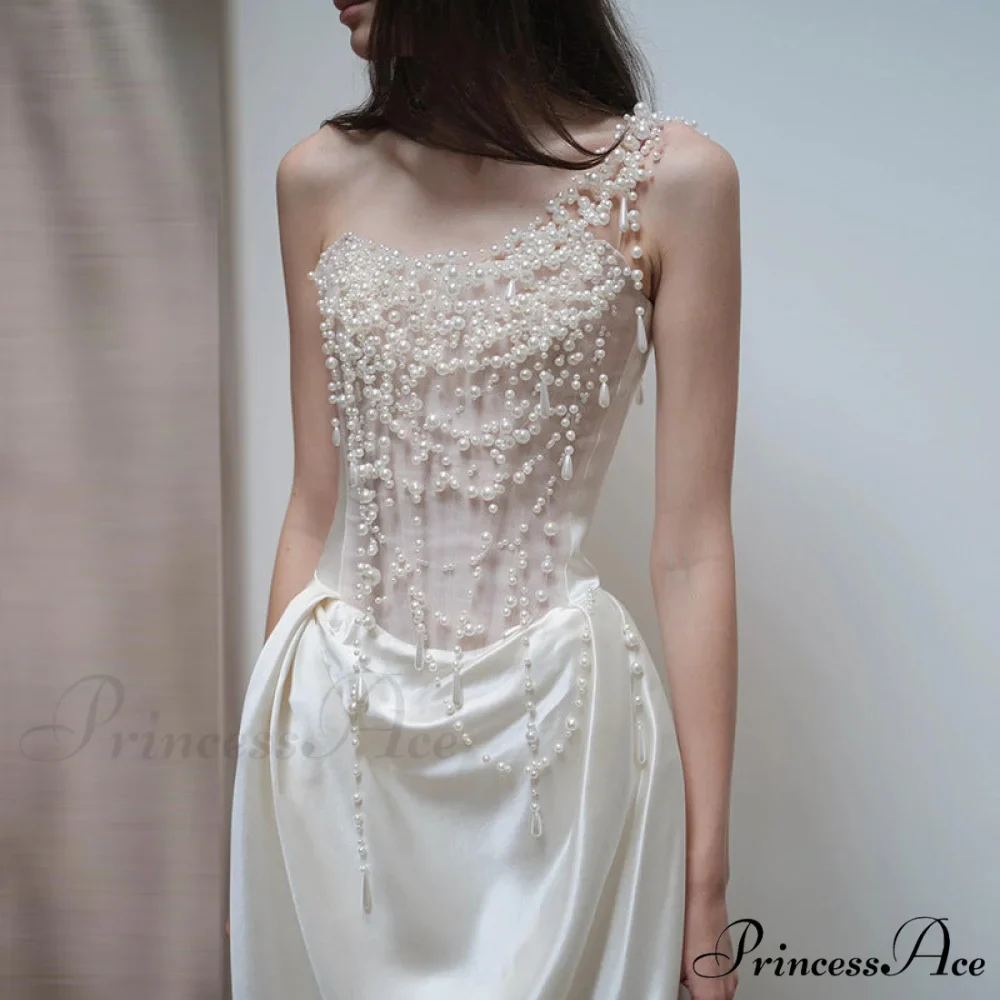 Sleeveless Silk Bead Bridal Gown - Image 2