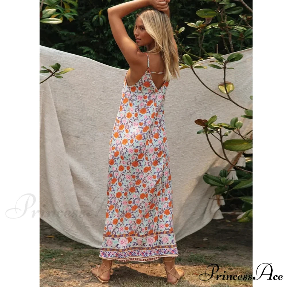 Sleeveless Strap Open Back Low-cut Summer Dress - Image 3