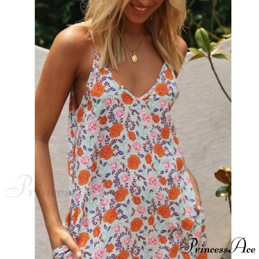 Sleeveless Strap Open Back Low-cut Summer Dress - Image 4