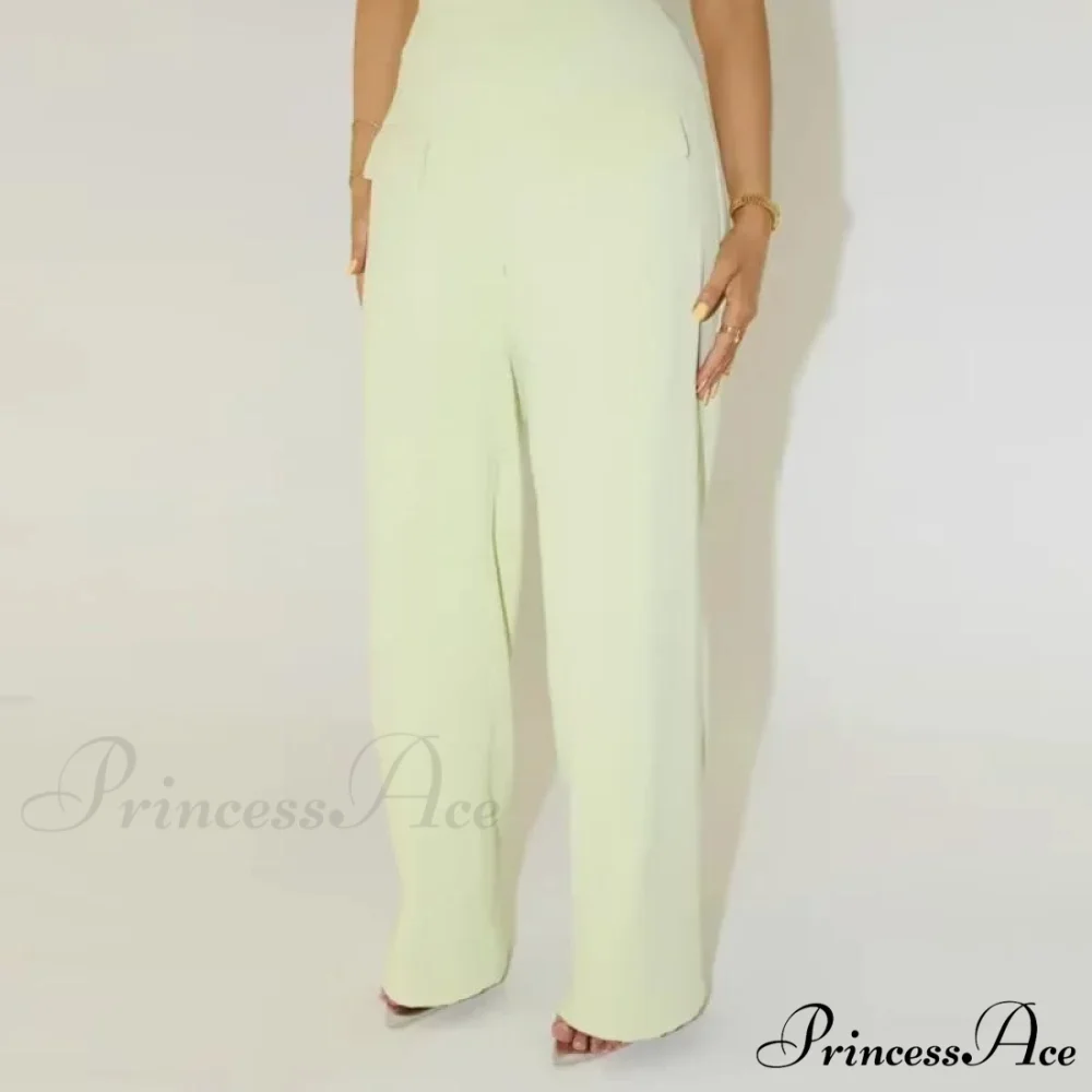 Sleeveless Top Broad Leg High Rise Office Two Piece Set - Image 10