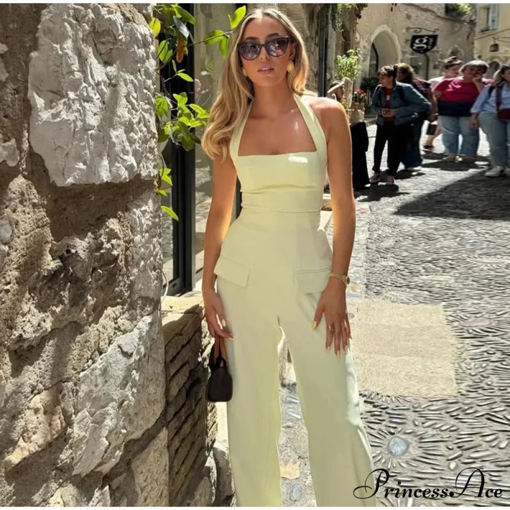 Sleeveless Top Broad Leg High Rise Office Two Piece Set - Image 11