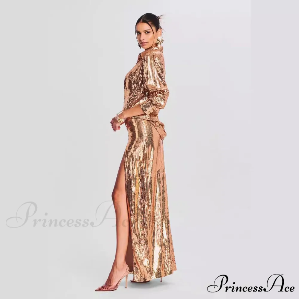 Sleeveless Trim Sequin Celebration Prom Dress - Image 3