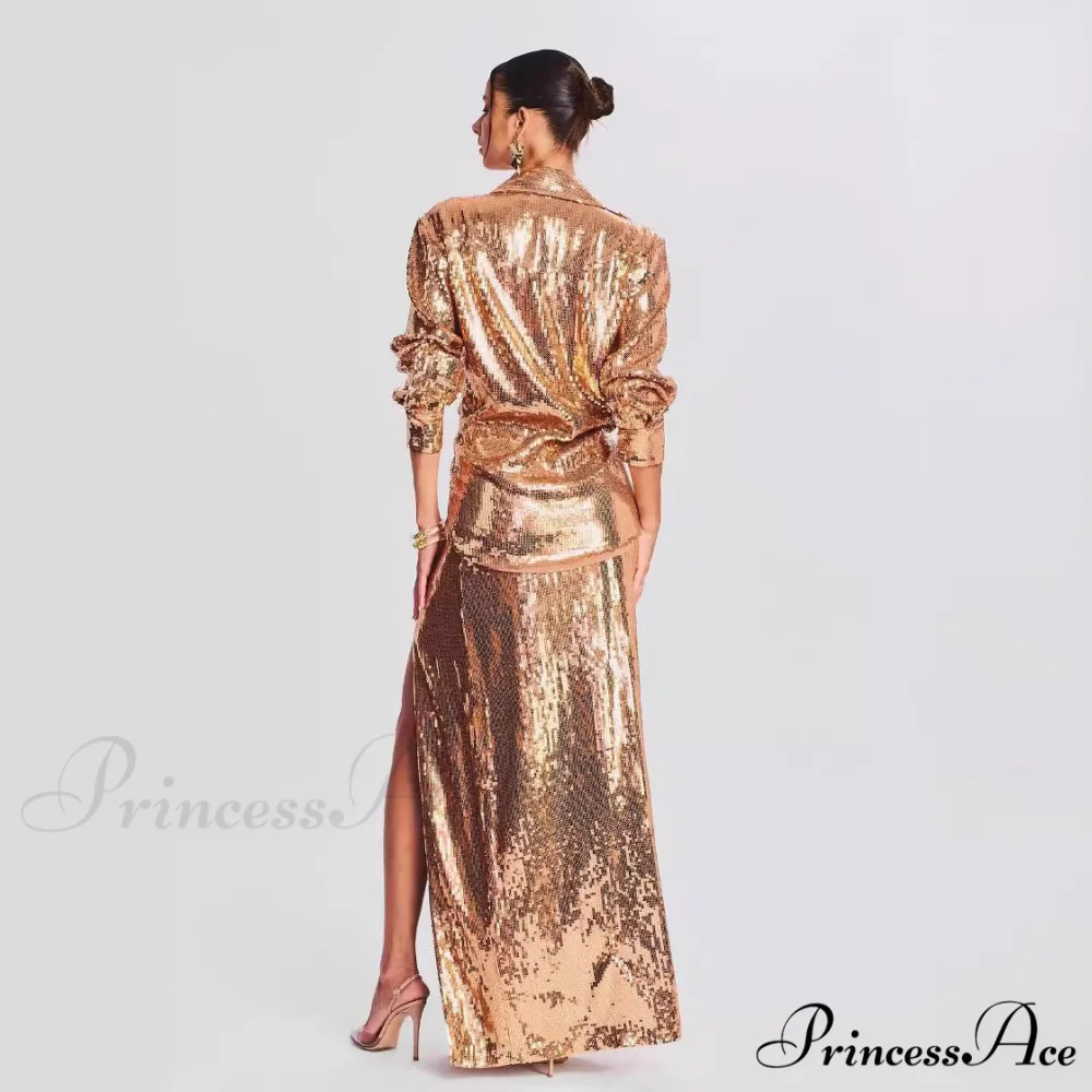 Sleeveless Trim Sequin Celebration Prom Dress - Image 4