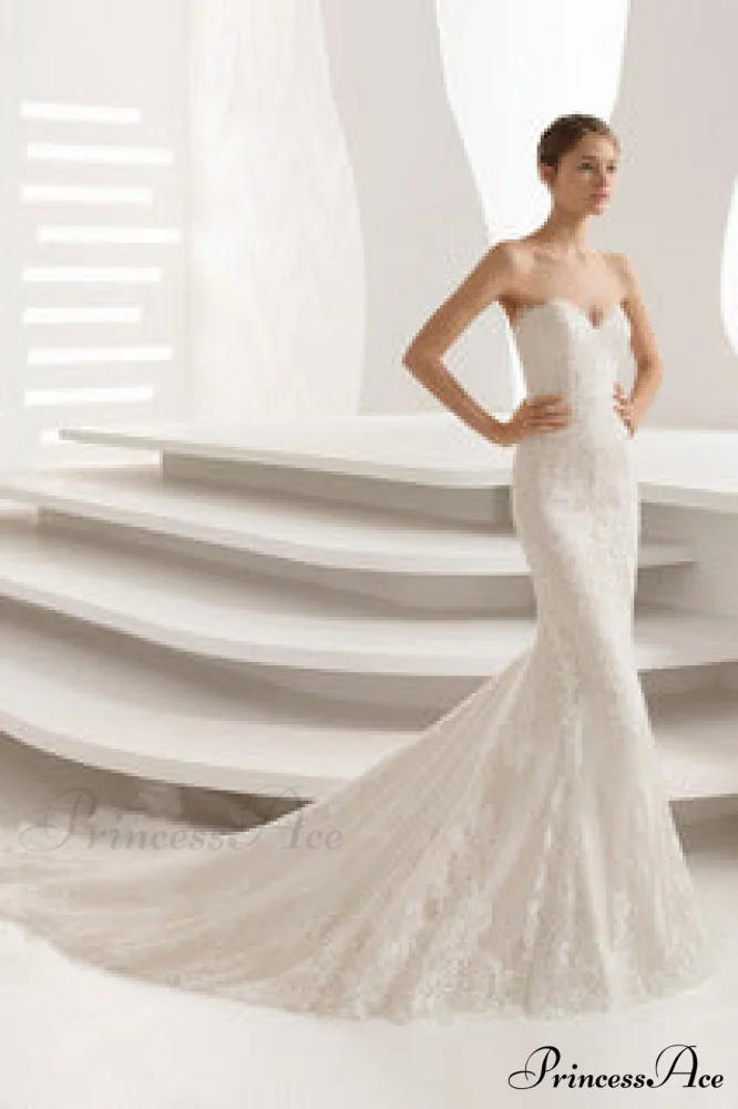 Sleeveless Trumpet Basic Bridal Gown - Image 4