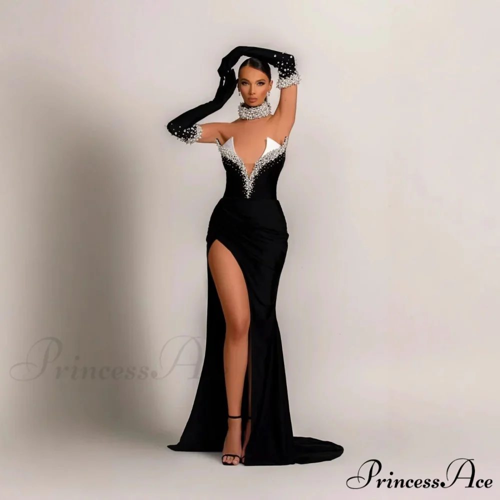 Sleeveless Velvety Embellished Puffy Maxi Prom Dress - Image 2