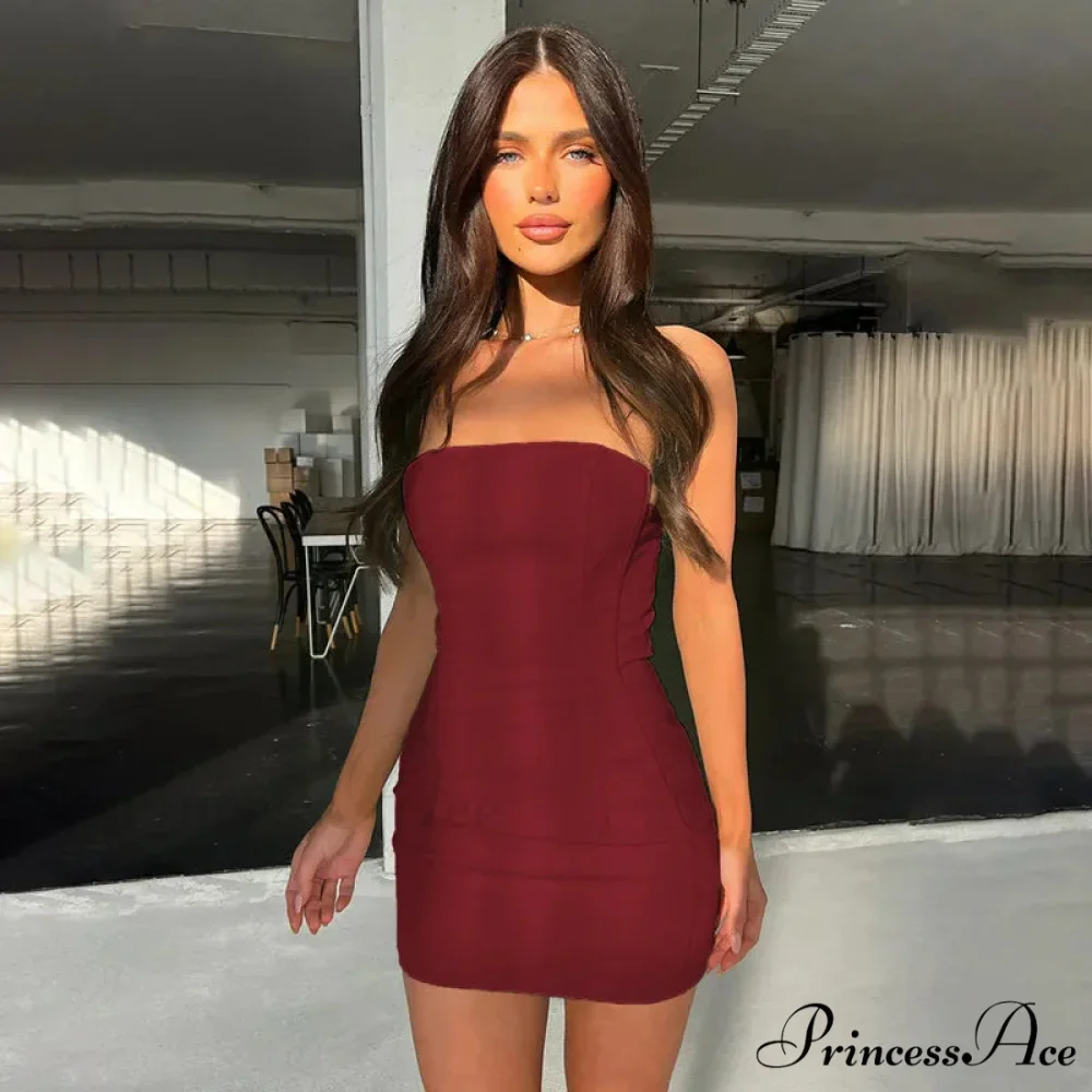 Slender Bodycon Bandeau Holiday Dress - Image 4