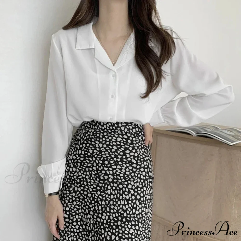 Slim Monochromatic Extended Sleeve Fold Over Collar Top - Image 3