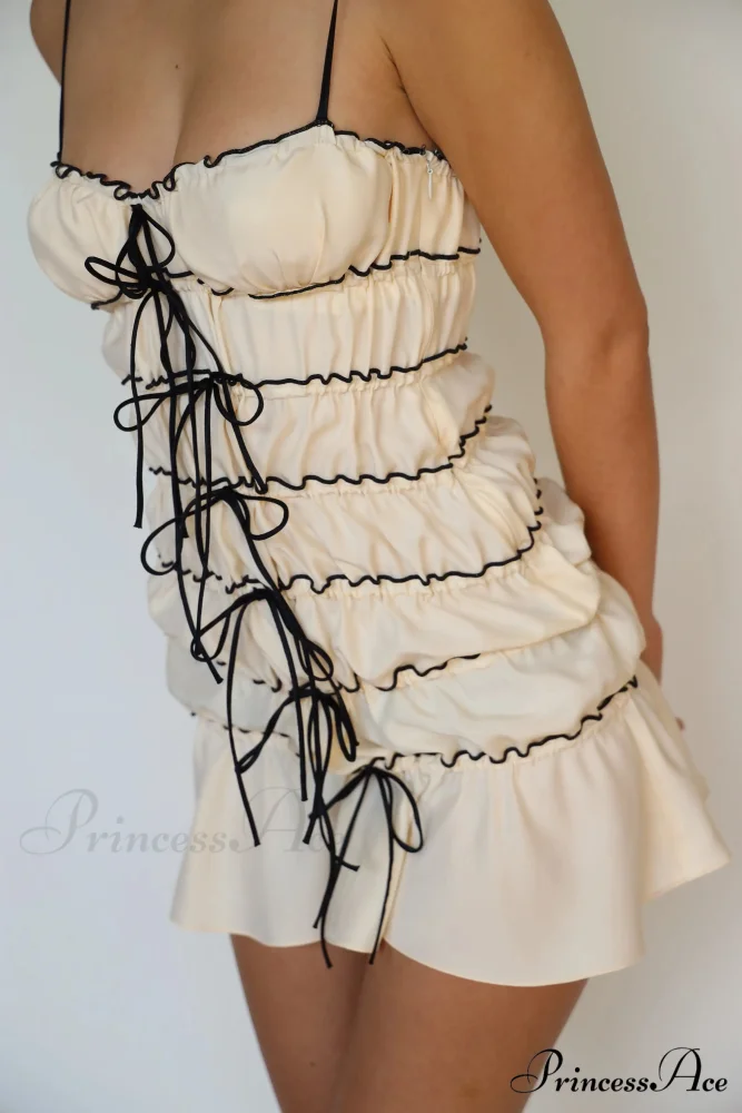 Sling Folded Sheer Mini Dress - Image 6