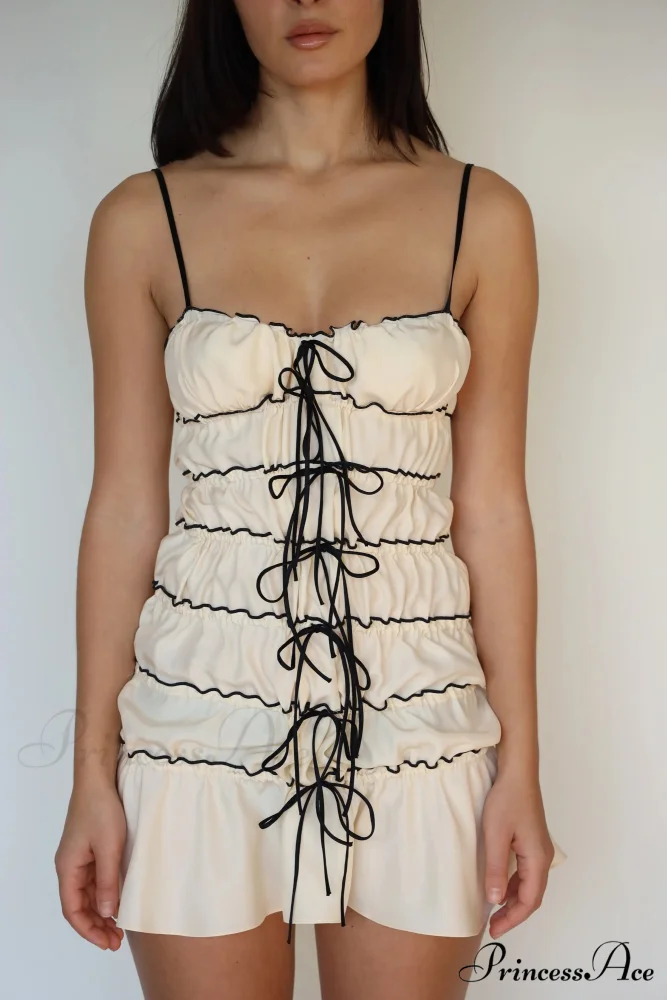 Sling Folded Sheer Mini Dress - Image 7