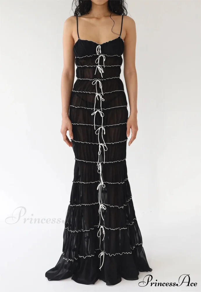 Sling Folded Sheer Mini Dress - Image 8
