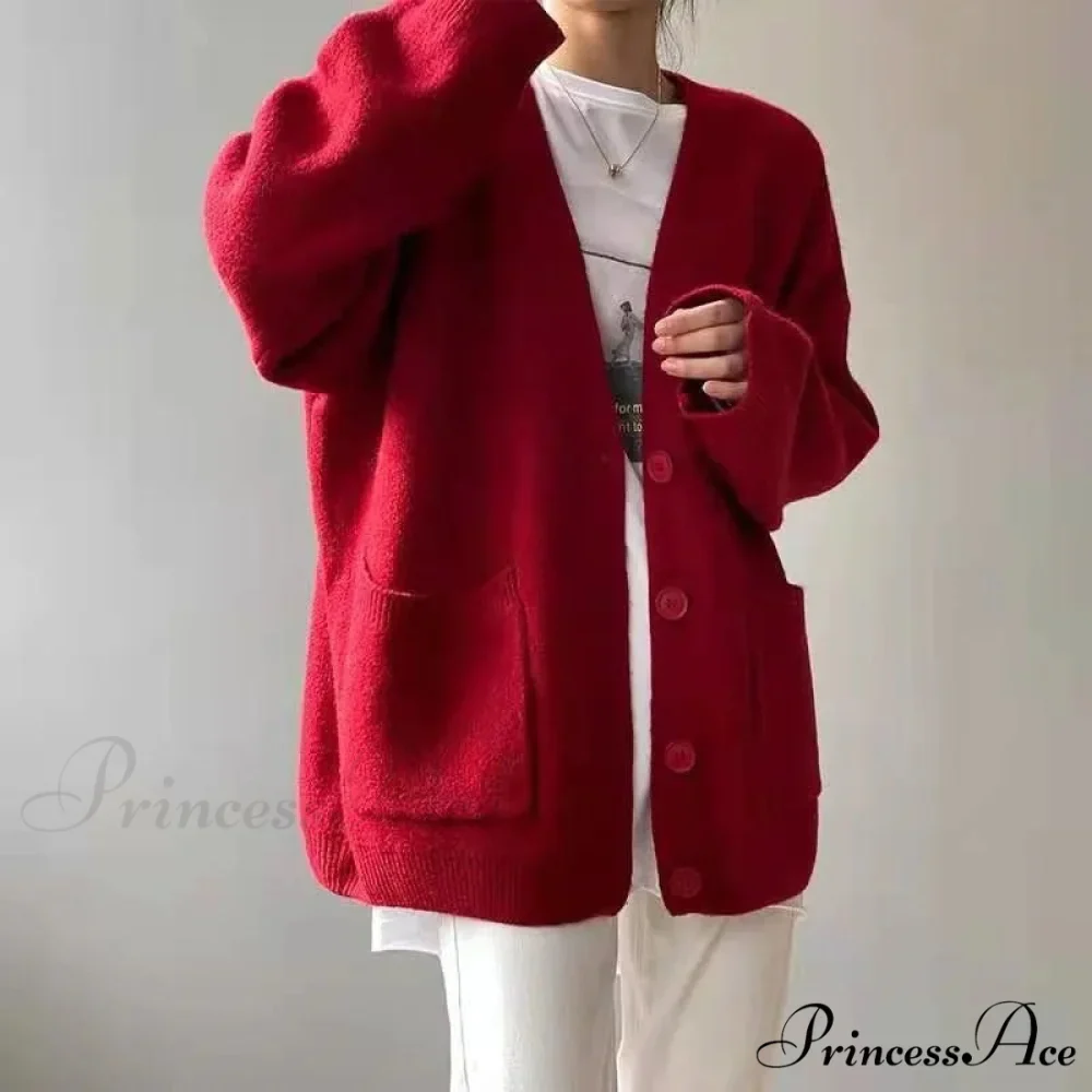 Sluggish Breeze Gold Solo-Buttoned Knitted Cardigan - Image 11