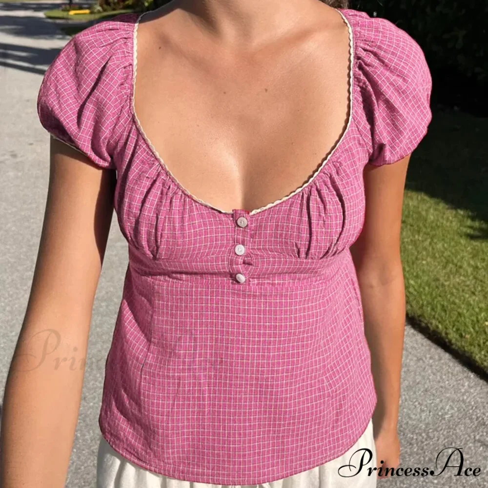 Small Plaid Brief Crop Top - Image 2