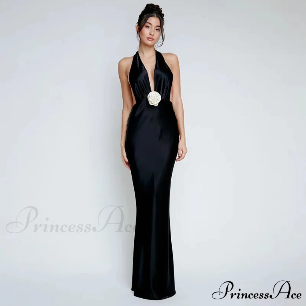 Smooth Deep V Neck Holiday Dress - Image 4