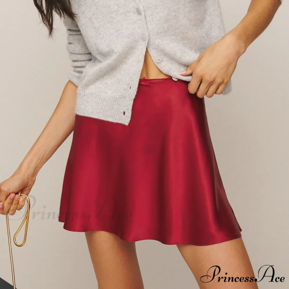 Smooth Lace Ribbon Flared Skirt - Image 5