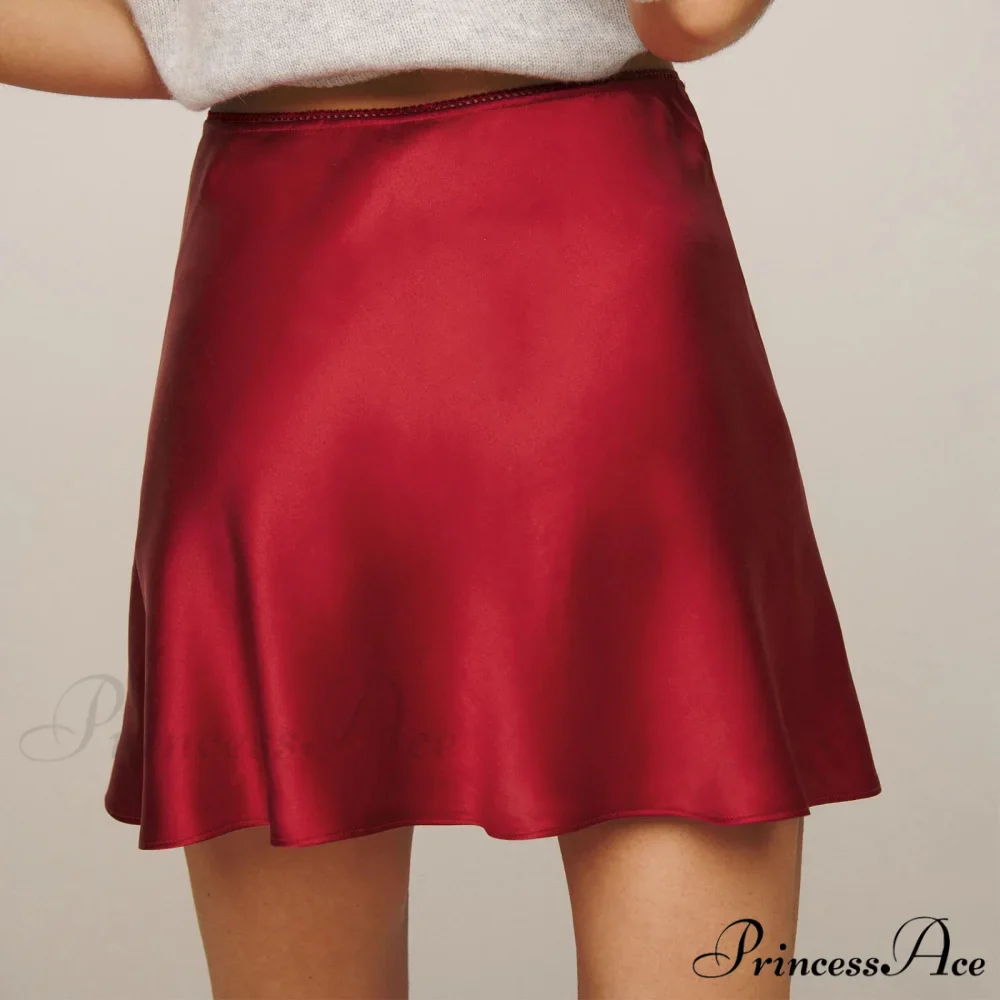 Smooth Lace Ribbon Flared Skirt - Image 6