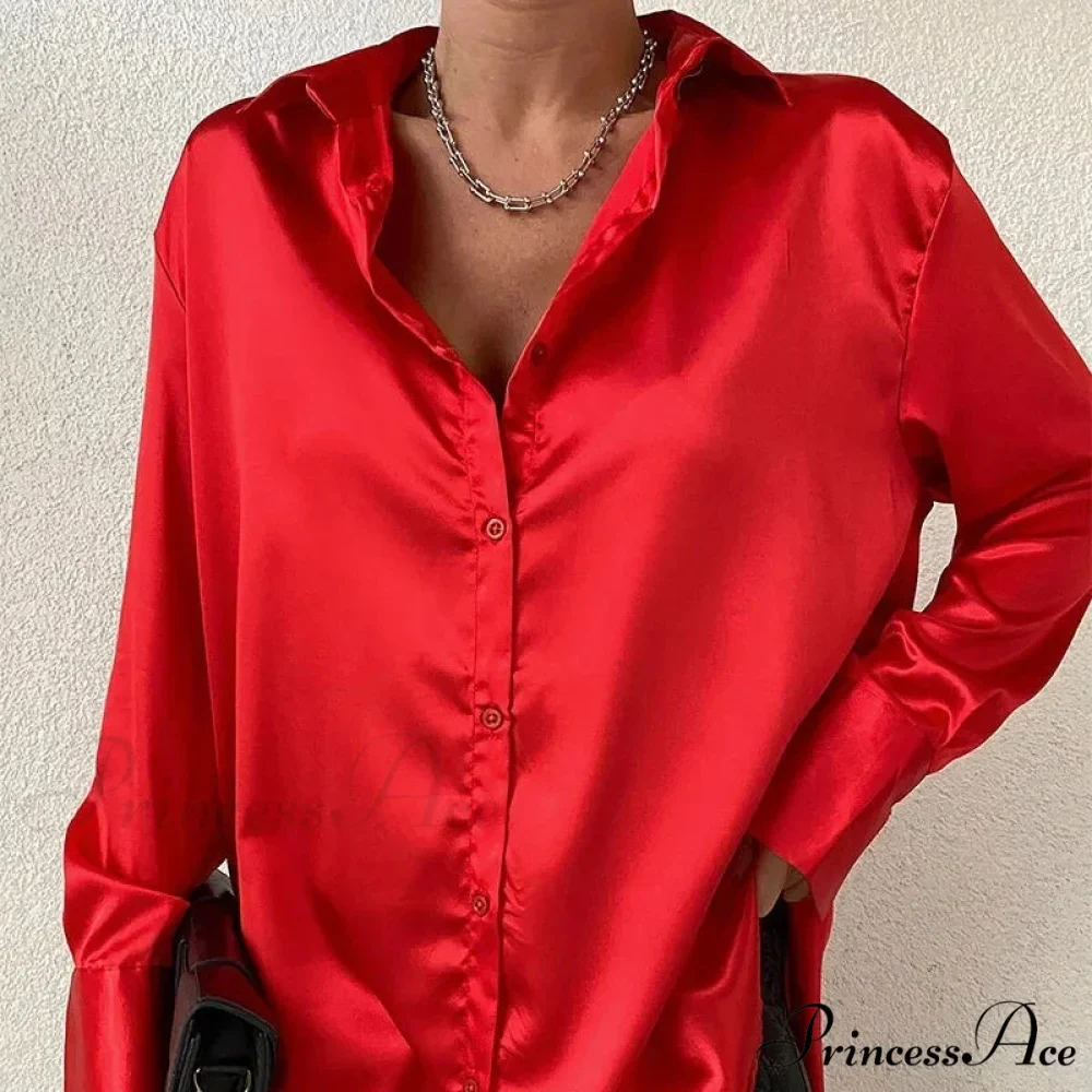 Smooth Long Sleeve Retro Azure Blouse - Image 13