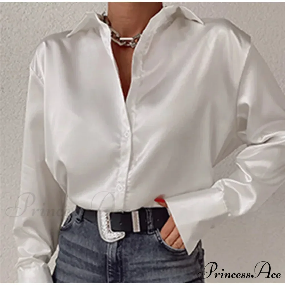 Smooth Long Sleeve Retro Azure Blouse - Image 5