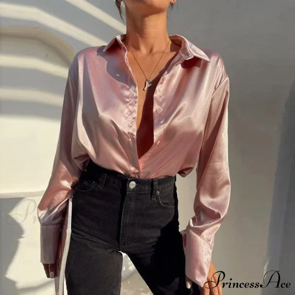 Smooth Long Sleeve Retro Azure Blouse - Image 8