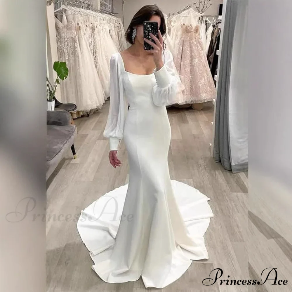 Smooth Mermaid Outdoor Bridal Wedding Gown - Image 2