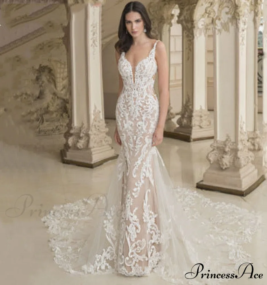 Smooth Mermaid Strap Wedding Gown - Image 4