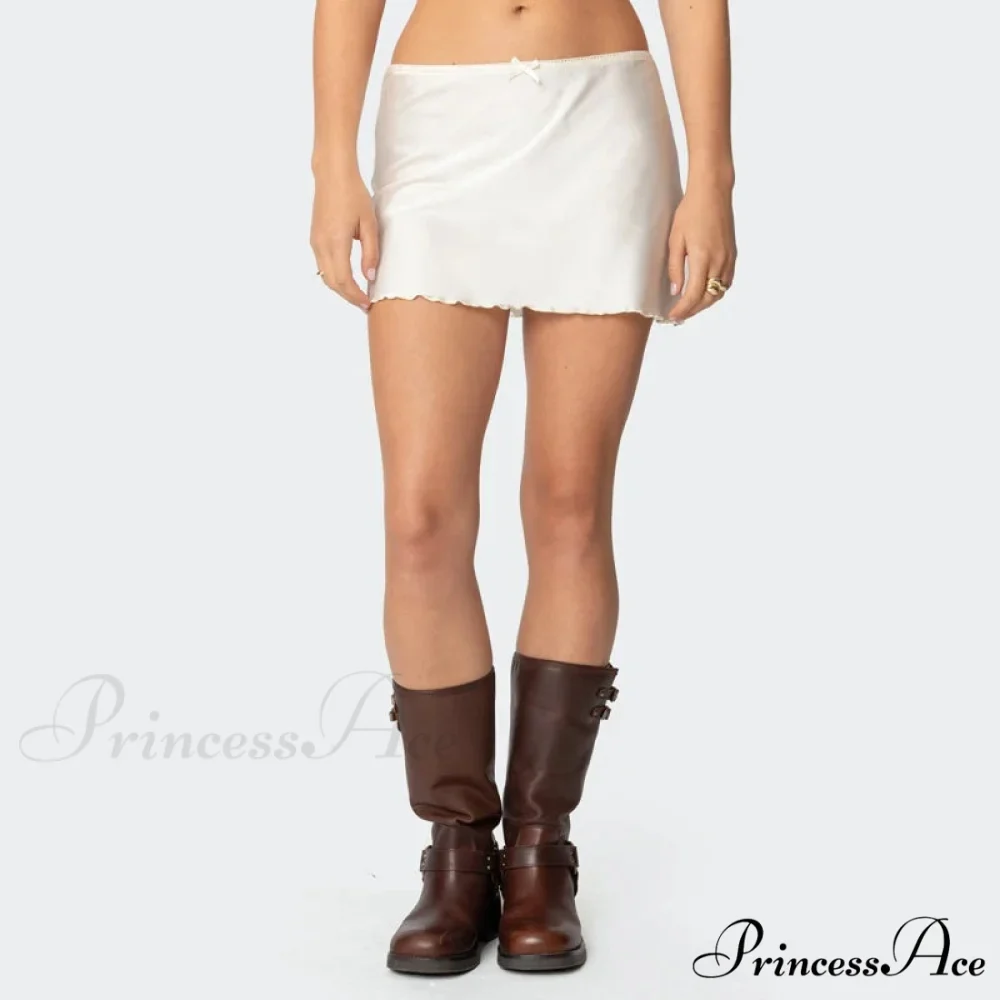 Smooth Monotone Lower Waist Skirt - Image 2