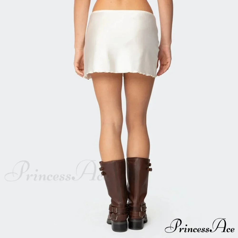 Smooth Monotone Lower Waist Skirt - Image 3
