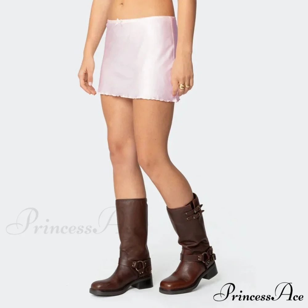 Smooth Monotone Lower Waist Skirt - Image 4
