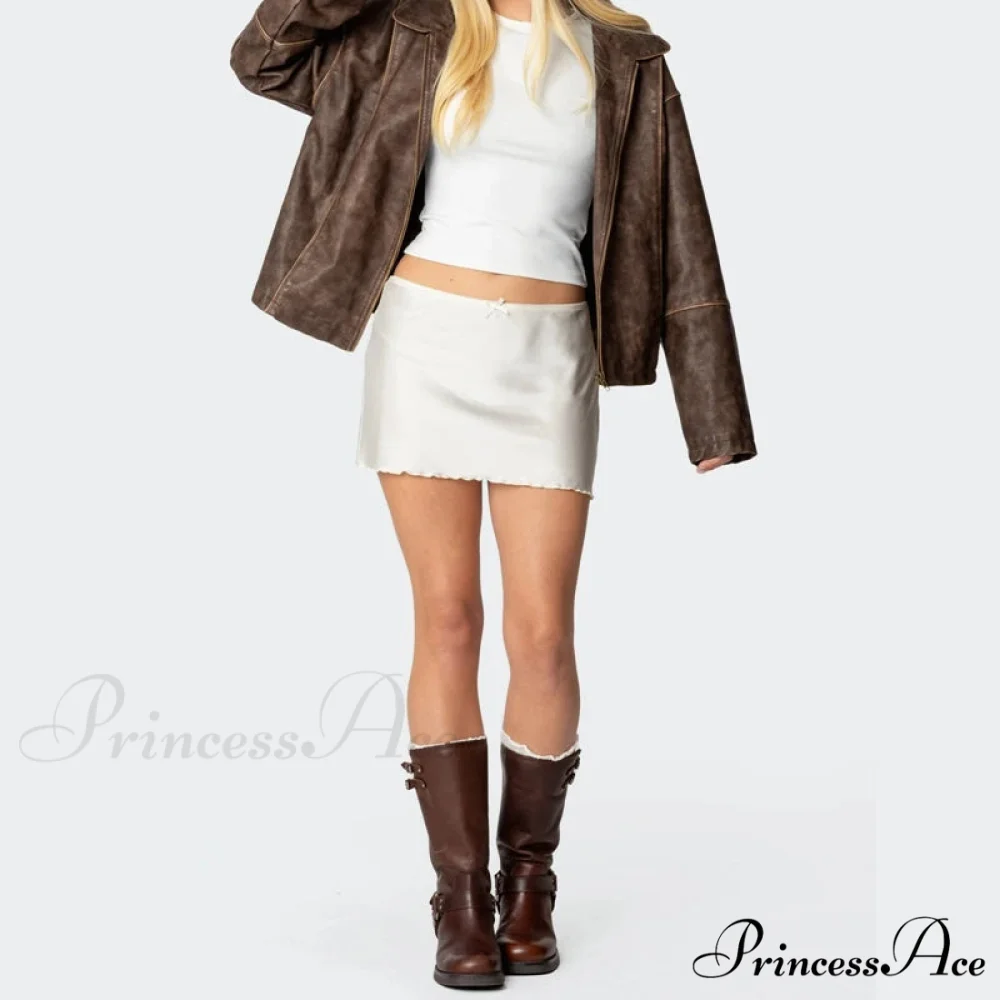 Smooth Monotone Lower Waist Skirt - Image 6
