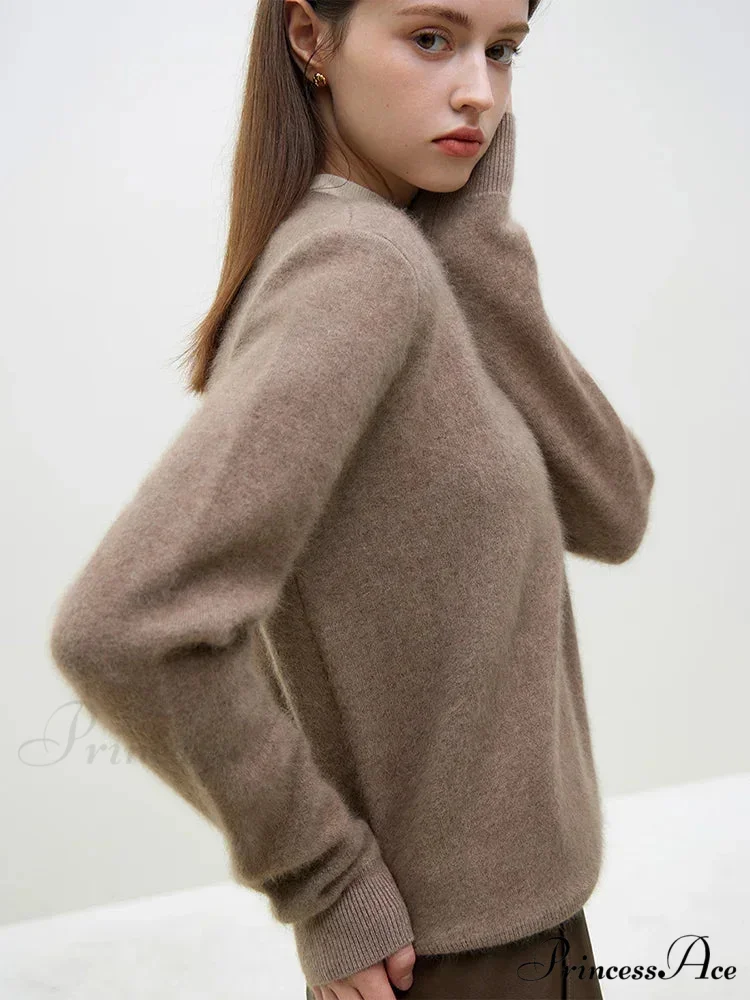 Smooth Pullover Knitted Tea Brown Sweater - Image 2