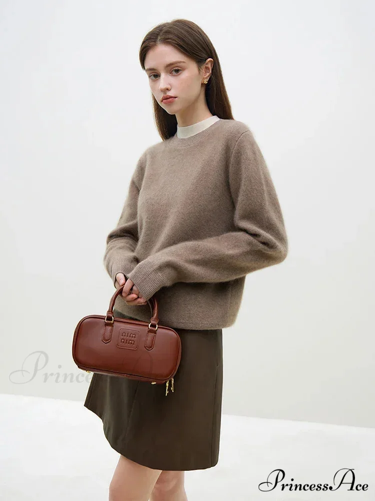 Smooth Pullover Knitted Tea Brown Sweater - Image 3