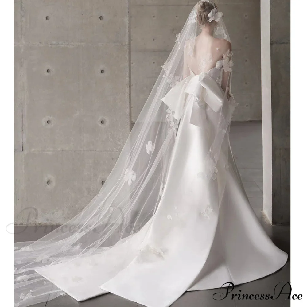 Smooth Strapless Bow Wedding Gown - Image 4
