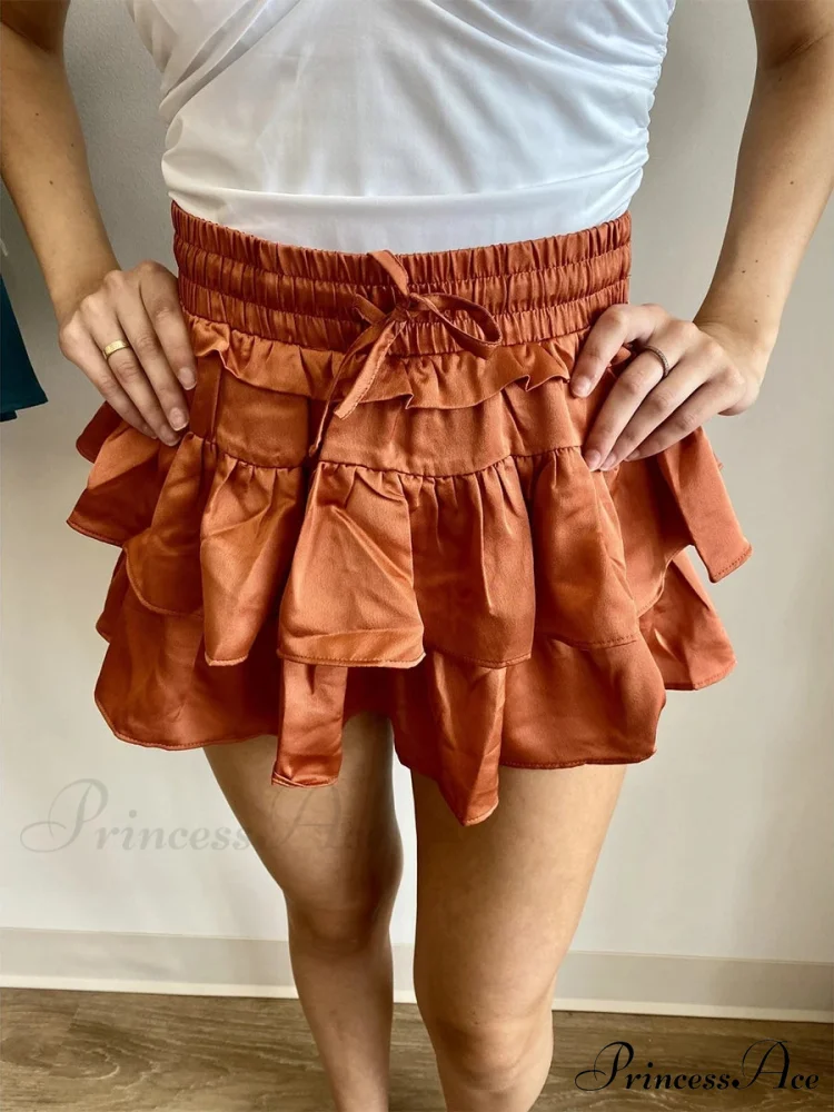 Smooth Tiered Flared Pleated Skirt - Image 12